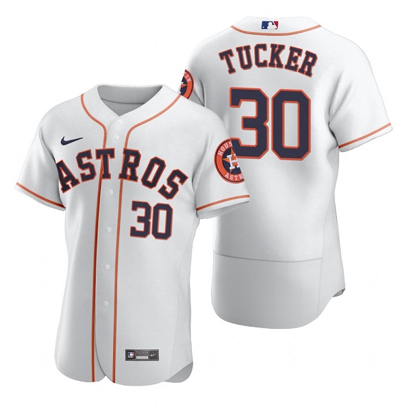 Men's White Houston Astros #30 Kyle Tucker Flex Base Stitched Jersey